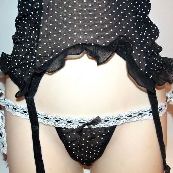 NWT Leg Avenue sexy Mesh Camigarter and tie side Thong Panties LINGERIE SET,M/L - Picture 6 of 8